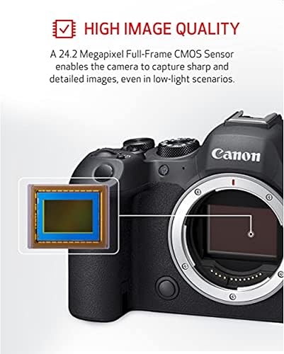 Miniatura 3 de Canon Cámara sin espejo EOS R6 Mark II RF24-4.134 in F4-7.1 es un kit de lente STM, cámara híbrida de fotograma completo, sensor CMOS de 24.2