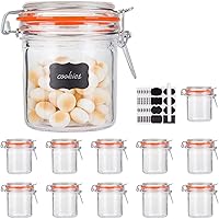 Vista 12 de Encheng Tarros de vidrio con tapas herméticas, tarros Mason de 6 onzas, tarro de vidrio con junta de goma a prueba de fugas de 6.8 fl oz, tarro
