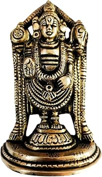 athizay Balaji Idol Available in Antique | Gold | Lacquer Finished Lord Balaji Statues | Lord Venkateswara | Incarnation of Lord Vishnu Sculpture for Blessing,Health &Wealth | Antique Balaji 9.5 cm
