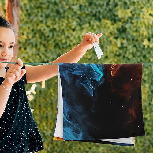 Vista 91 de Juego de 2 toallas de baño de color morado, remolques de mano de lobo, toallas de baño, toallas suaves y absorbentes para baño, cocina, gimnasio