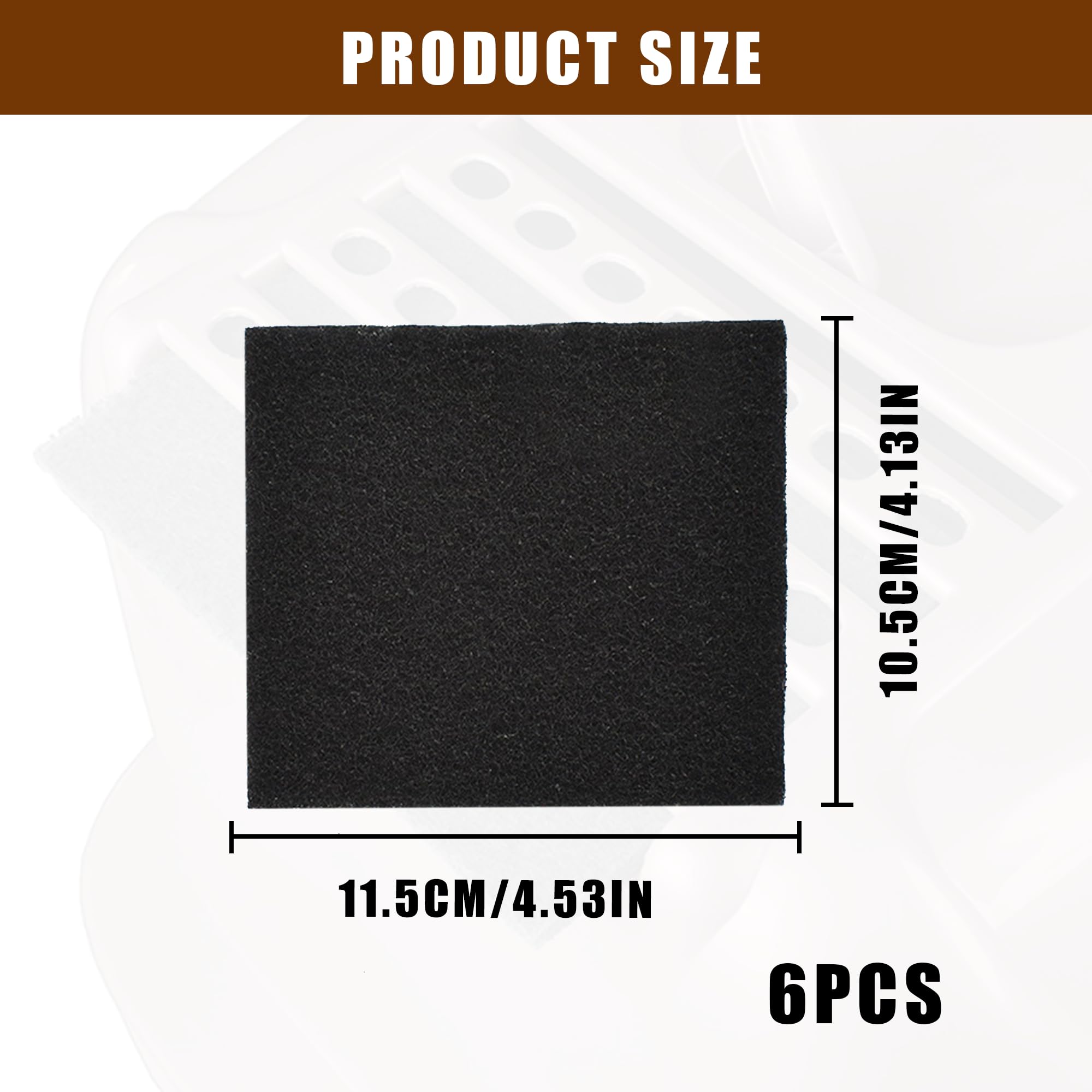 6PCS Carbon Filter for Cat Litter Tray Black as Cat Litter Filter Replacement Cat Litter Box Filter Activated Carbon Filters Suitable for Hooded Cat Litter Boxes Odor Control and Air Purification - Image 2