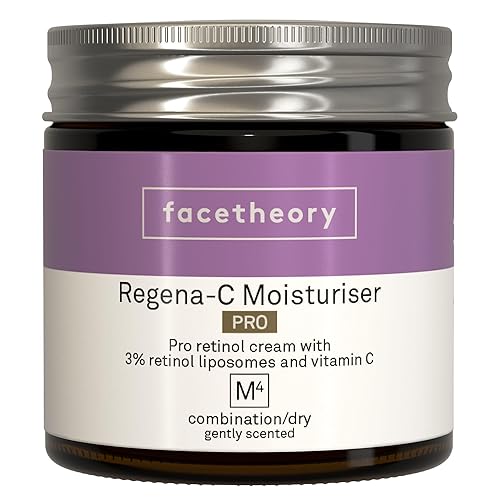 facetheory Regena-C Moisturiser M4 Pro - Crema de retinol profesional, hidratante facial, ácido hialurónico, vitamina E, crema facial