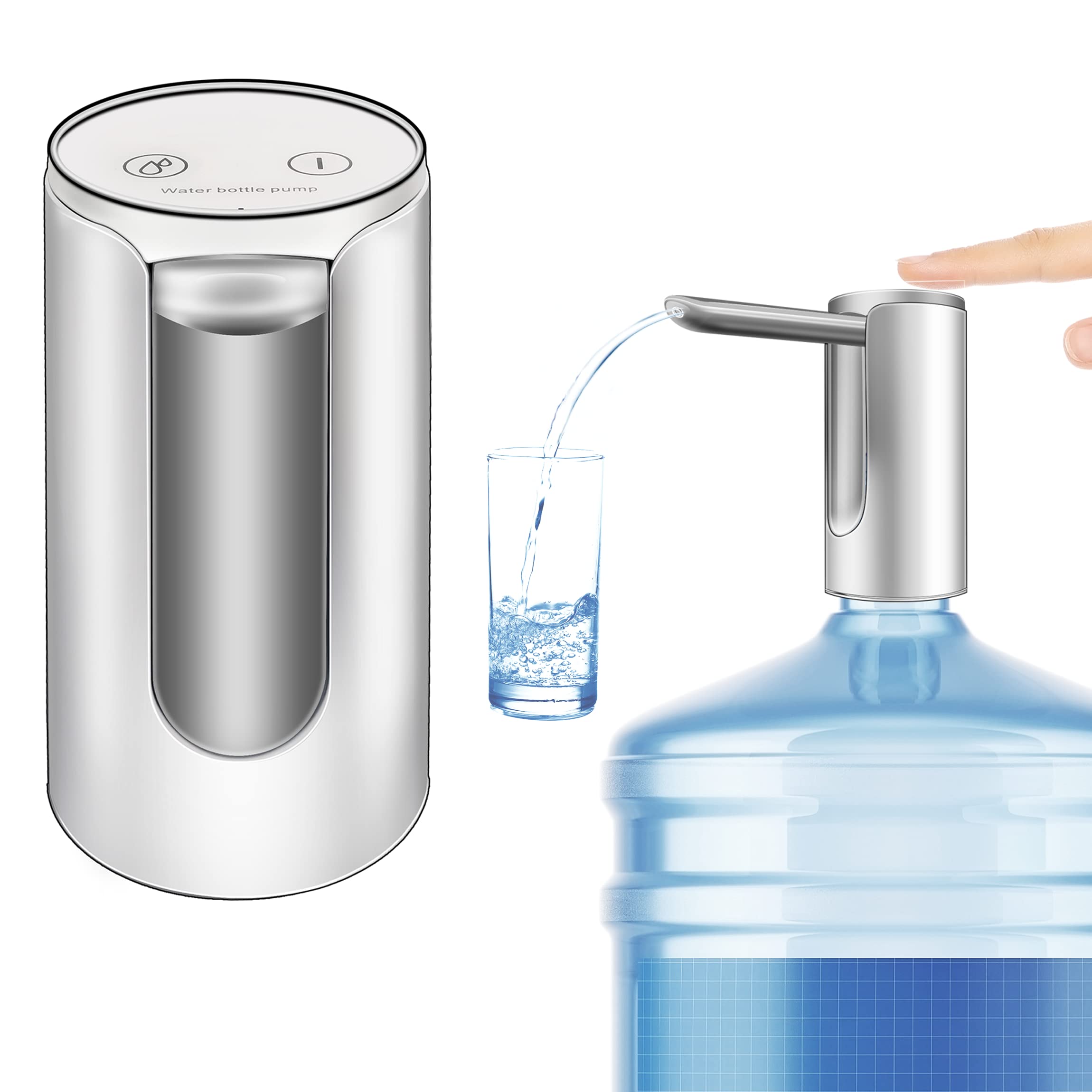 Upgrade Touch Screen Water Dispenser for 5 Gallon Bottle.Water Bottle Dispenser&Pump.Portable Water Dispenser.Electric Drinking Water Pump.USB Water Pump.Electric Water Pump for Bottled