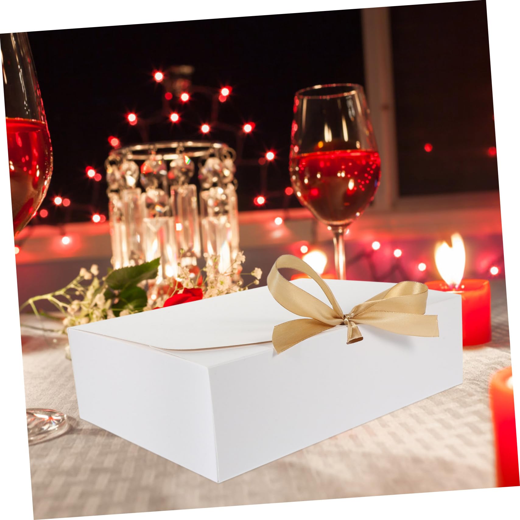 SHERCHPRY Weiß Karton Geschenkbox mit Schleife Faltbar und Vielseitig 10 Stück Schachteln für Hochzeit Geburtstag Kerzen und Parfüm Verpackung