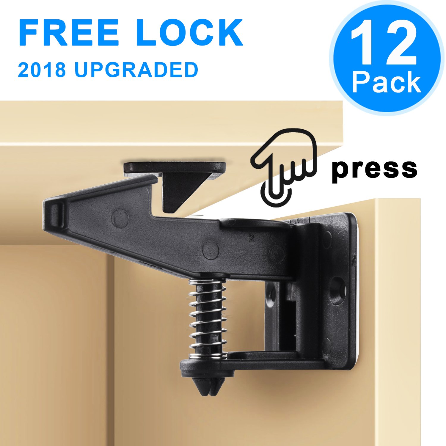 Child Safety Locks, 12 Pack Locks Black