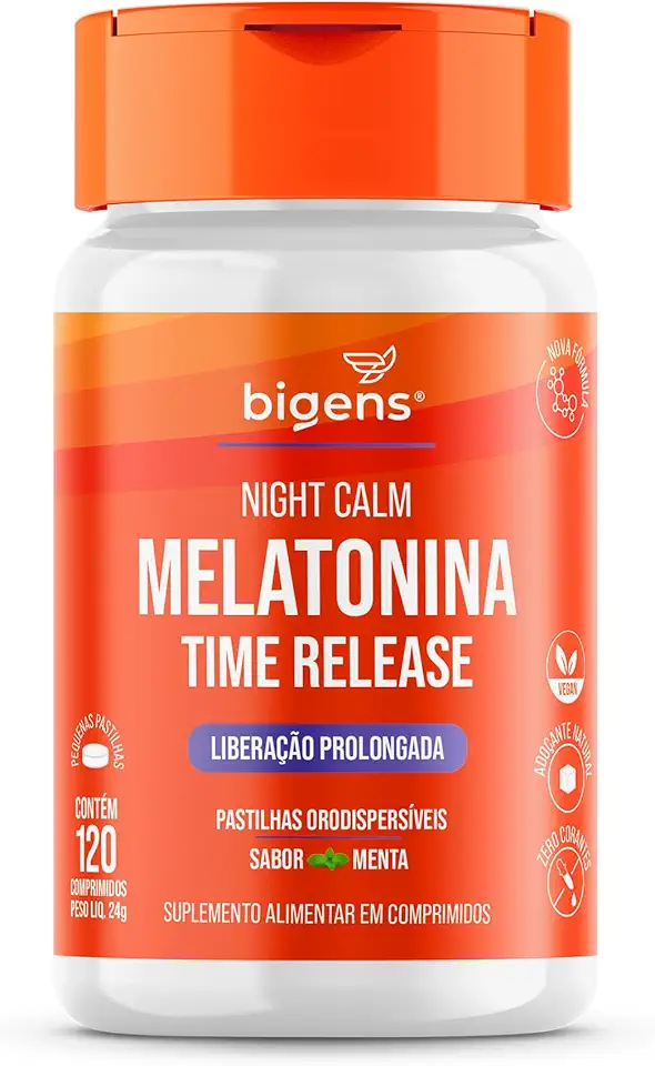 Night Calm Melatonina Time Release, 120 comprimidos, Biogens, Bigens
