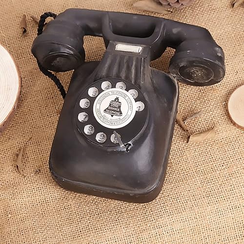Miniatura 2 de Modelo retro de teléfono fijo, clásico vintage antiguo teléfono teléfono clásico vintage modelo de teléfono adorno para el hogar y la oficina