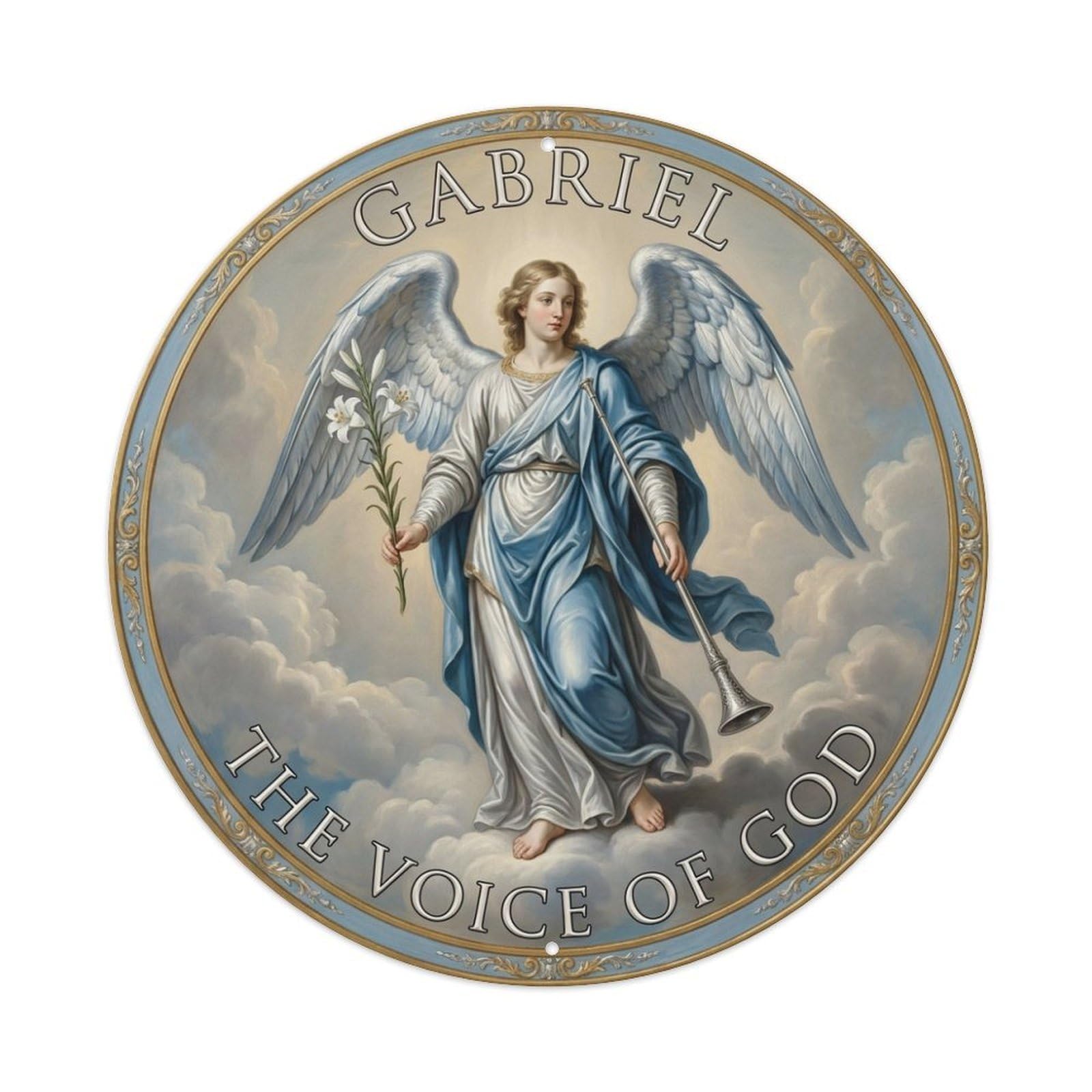 The Voice of God Archangel Gabriel Annunciation Metal Tin Sign
