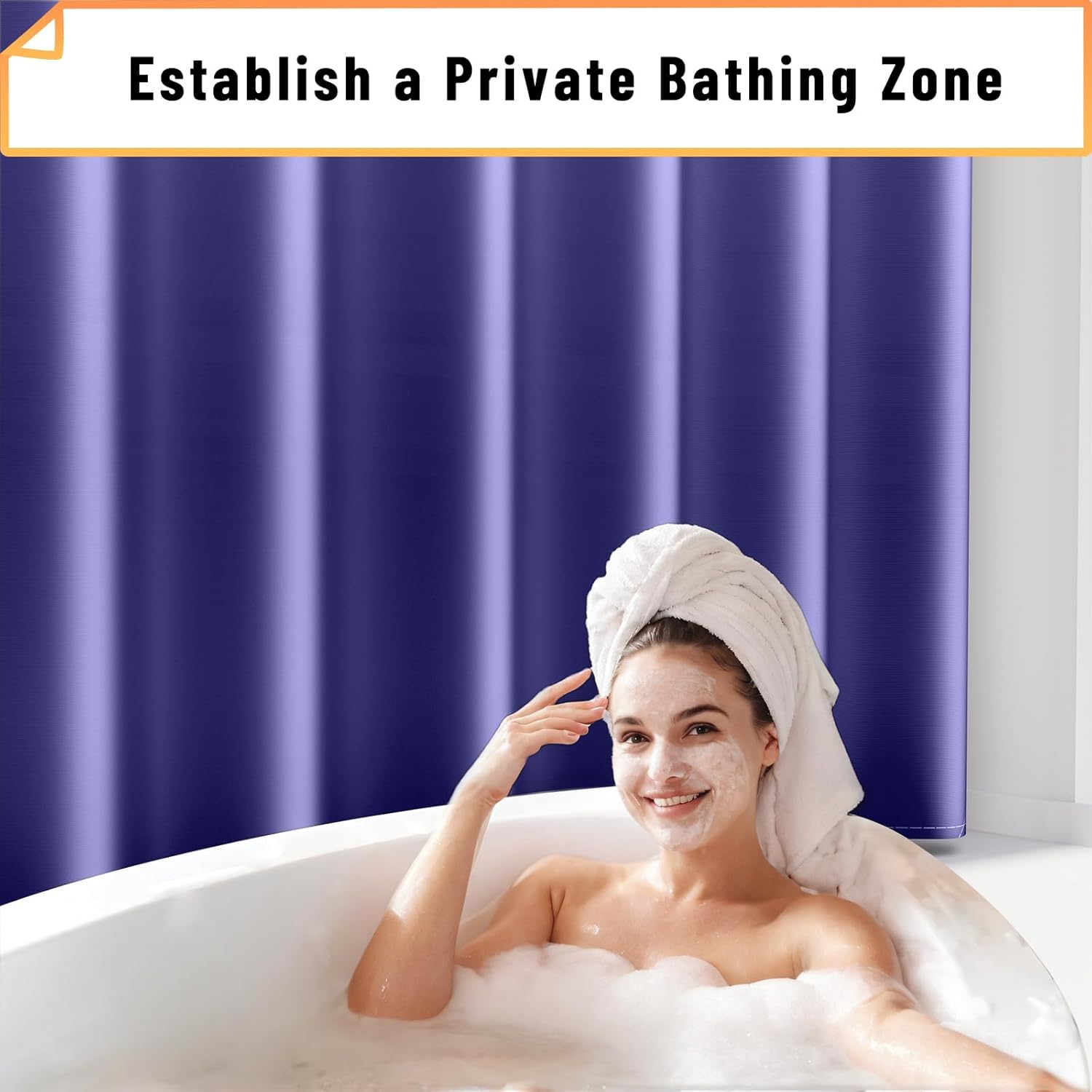 Arotive Microfiber Bathroom Rugs and Fabric Ombre Shower Curtain with 12 Hooks, Bath Mat Size 30x20 in Dark Purple and Shower Curtain 72x72 in Navy Blue Gradient, 2 Item Bundle