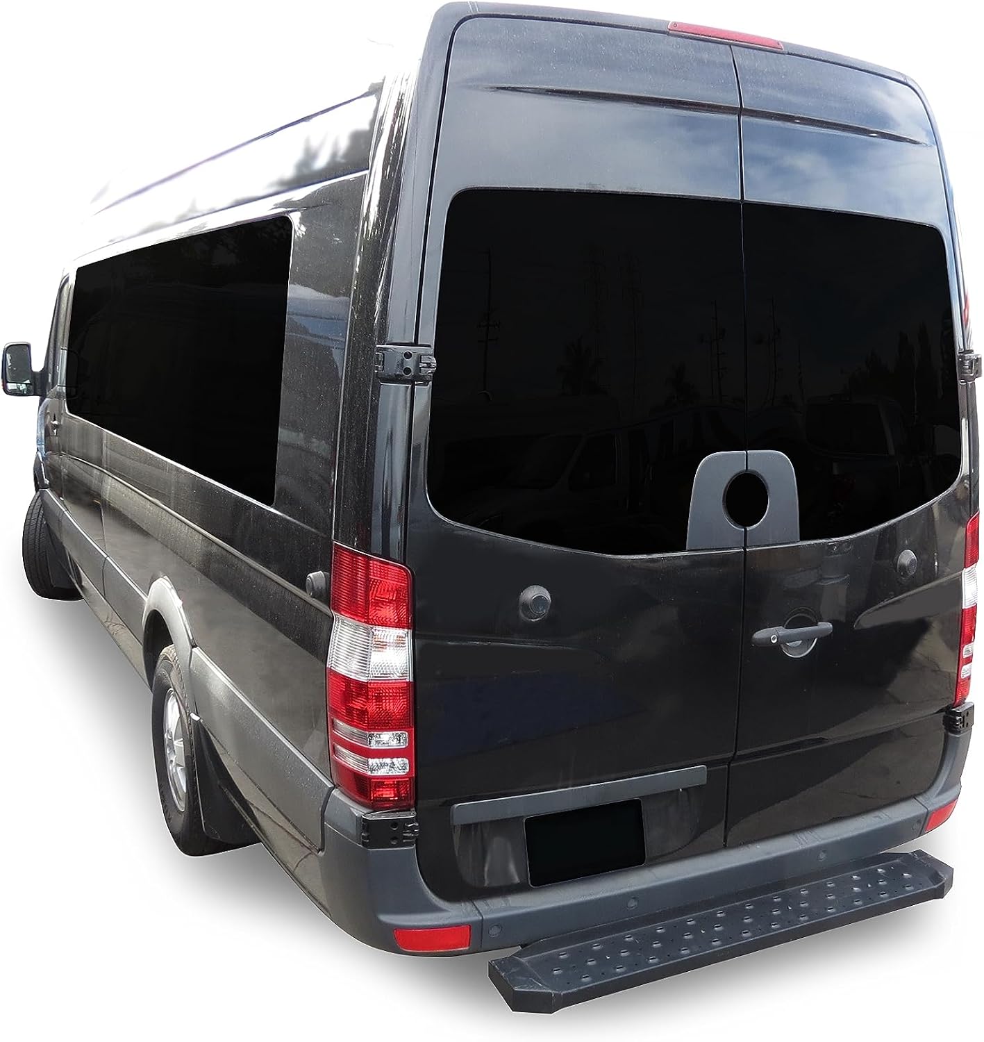 Black Horse Spartan Rear Step Board Black Compatible with 07-09 Sprinter 2500/3500|07-16 Freightliner Sprinter 2500/3500|19-26 Benz Sprinter 1500|10-26 Benz Sprinter 2500/3500/4500-8DOSPA