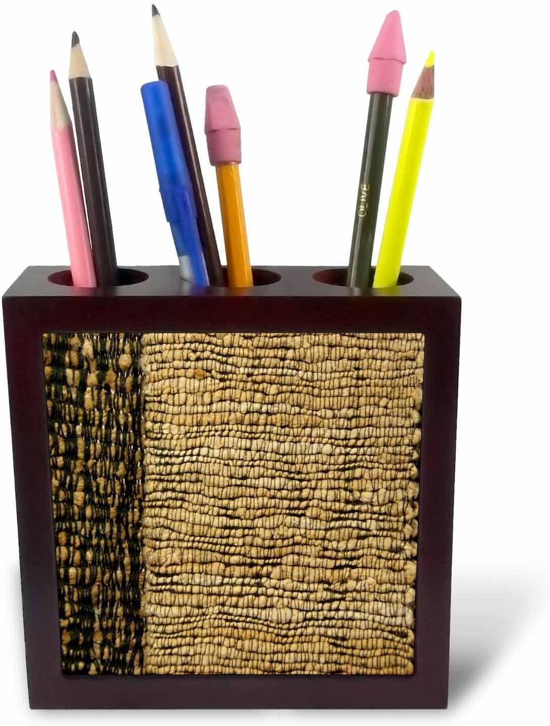 3dRose ph_75545_1 South Africa, Cape Town, Silk Textiles-Af42 Cmi0105-Cindy Miller Hopkins-Tile Pen Holder, 5-Inch