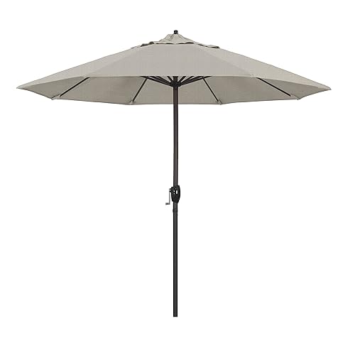 9' Round Aluminum Outdoor Deck, Pool or Patio Umbrella, Crank
