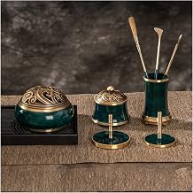 Brass Incense Making Set,9 Set DIY Backflow Tower Incense Cone Molds,Incense Tool Set for Home Yoga Meditation Color Green