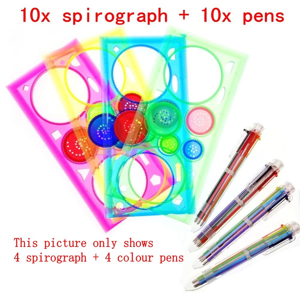EceoThsy Spiraal Designer, 26-delige multifunctionele spiraaldesignerset voor creatief tekenen, kleurrijke schildersjablonen voor kinderen en volwassenen, voor kunstenaars, sjabloon spiraal schilderen