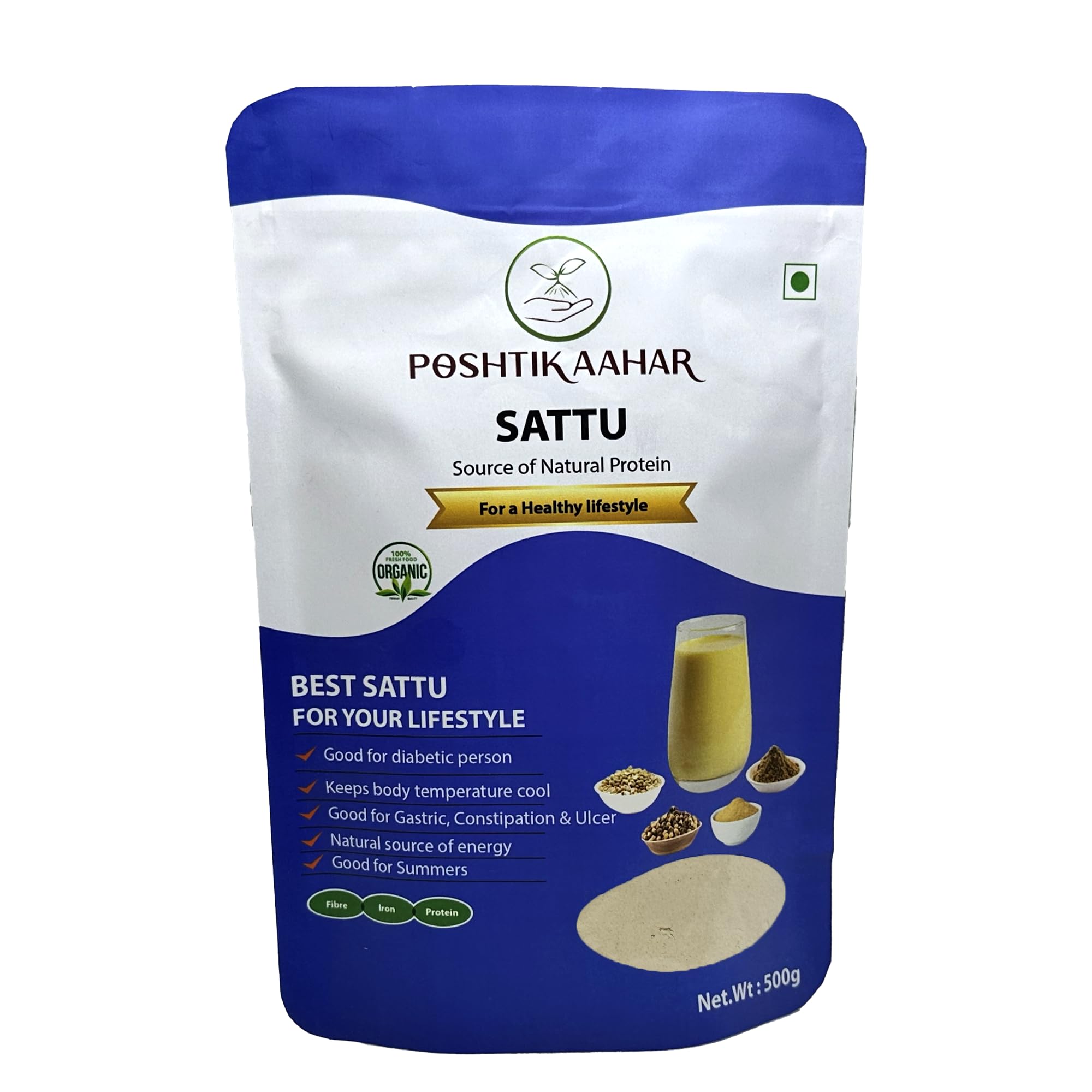 Poshtik Aahar Sattu 500g| Roasted Gram Flour| Roasted Sattu Atta | High in Fibre | Healthy drink Sattoo Flour, Indian Chana Powder, 500 GM | Roasted Chana Flour | 100% Natural l High Fiber 500g (B0DF2RXFWN) Amazon Price History, Amazon Price Tracker