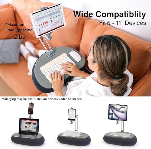 Miniatura 2 de elitehood Soporte de almohada alto para tableta, soporte de almohada ajustable para Kindle de brazo largo para leer en la cama, soporte de iPad de