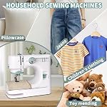 Mini Sewing Machine for Beginners, 12 Built-In Stitches, 2 Speed, Basic Sewing Kit Included，Multifunctional Portable Sewing with Foot Pedal, Light, Perfect for Home Use