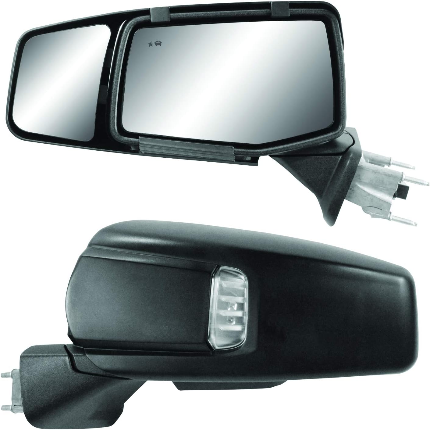 K SOURCE Snap & Zap 80930 Custom Fit Towing Mirror for 2019-2024 Silverado 1500, Sierra 1500, Patented
