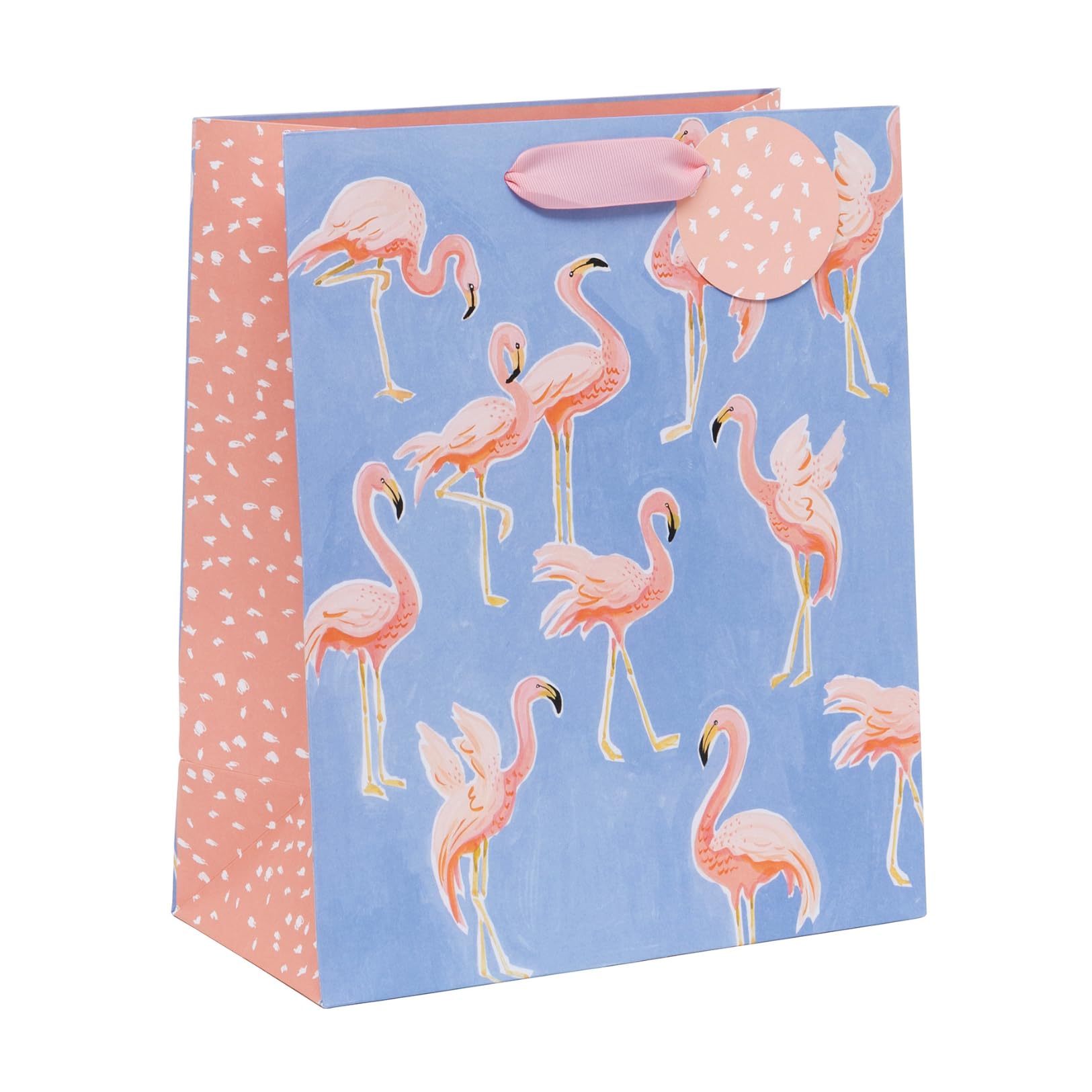 Glick Luxury Large Gift Bag, Flamingo Design Bag for Her Recyclable Bag for Birthdays & Celebrations, 315 x 260 x 135 mm, Pink