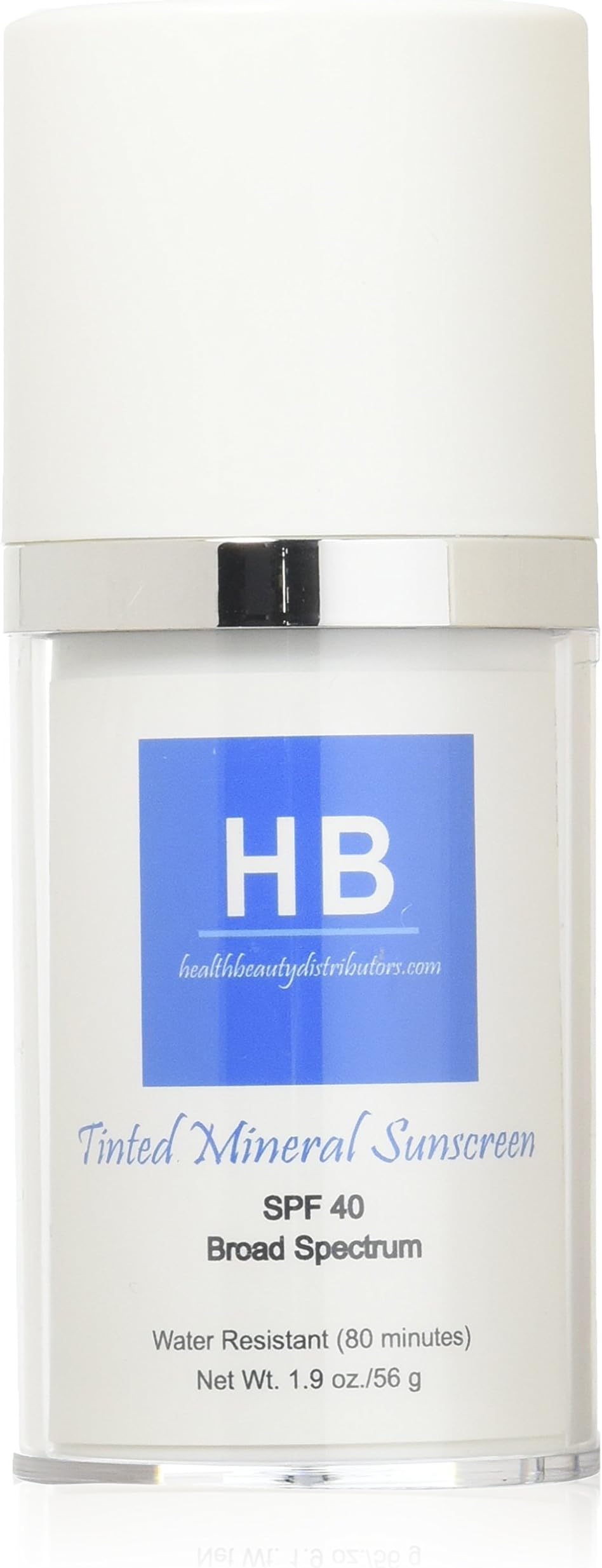 HB Tinted Mineral Sunscreen SPF 40 Broad Spectrum, Water Resistant, 1.9 Fluid Ounce