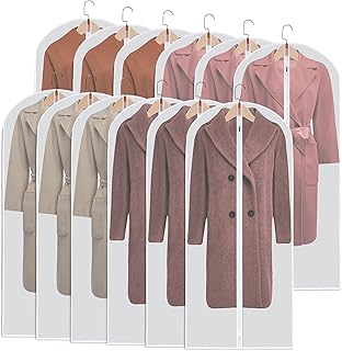 Sponsored Ad - SNHTLS Hanging Garment Bags Suit Bags(Set of 12)Dust Cover Breathable Dress Bag for Closet Clothes Storage ...