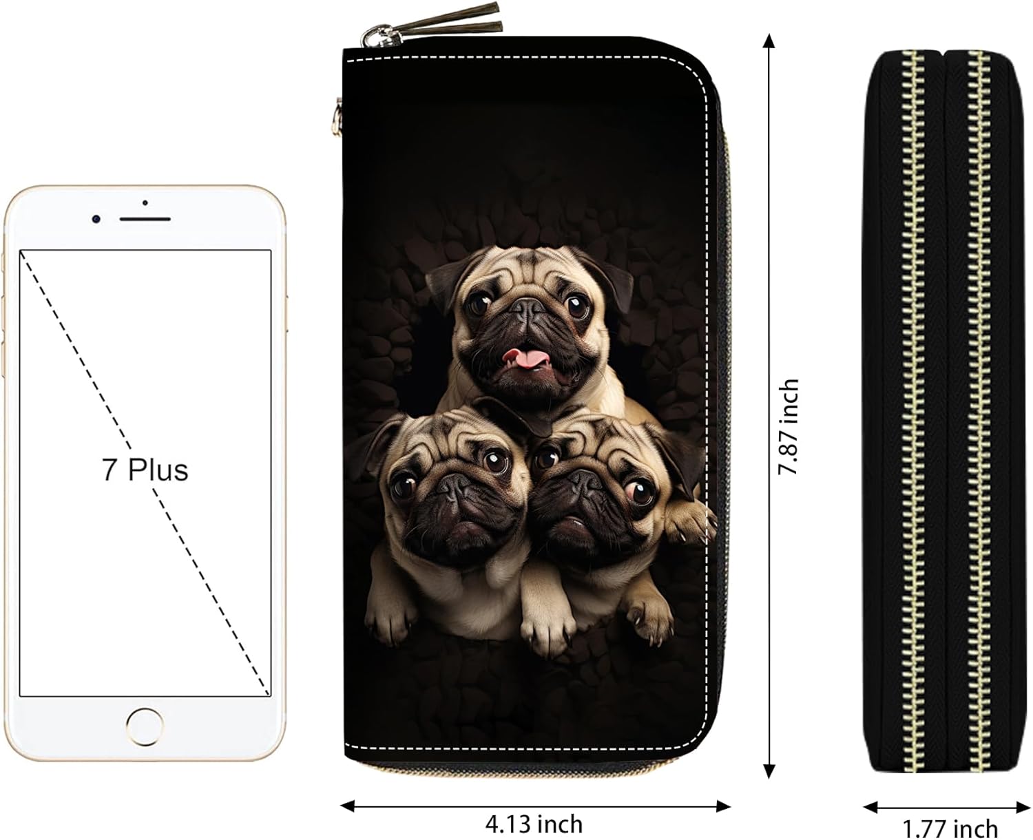 Women Large Capacity Wallet PU Leather Double Zipper Clutch Purse for Smart Phone/Card/Coin/Cash - Image 4