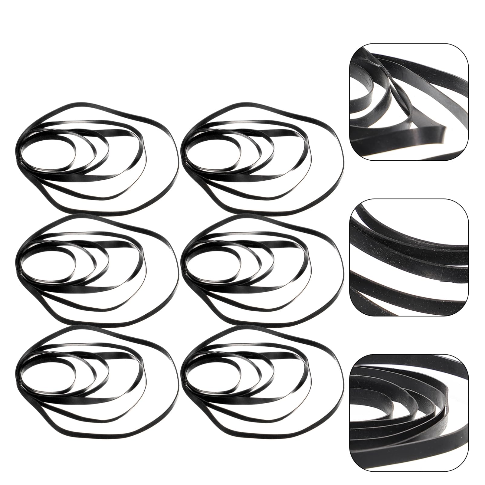 NUOBESTY 50 Pezzi Cinghie di Gomma Quadrate per Lettore di Cassette e Registratore a Nastro, Resistenti All’usura, Flessibili e Lisce, Ricambio per Lettori Cd, Dvd e Cassette per Uso