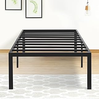 Olee Sleep 18 Inch Tall Heavy Duty Steel Slat Anti-slip Support Easy Assembly Mattress Foundation Maximum Storage Noise Fr...