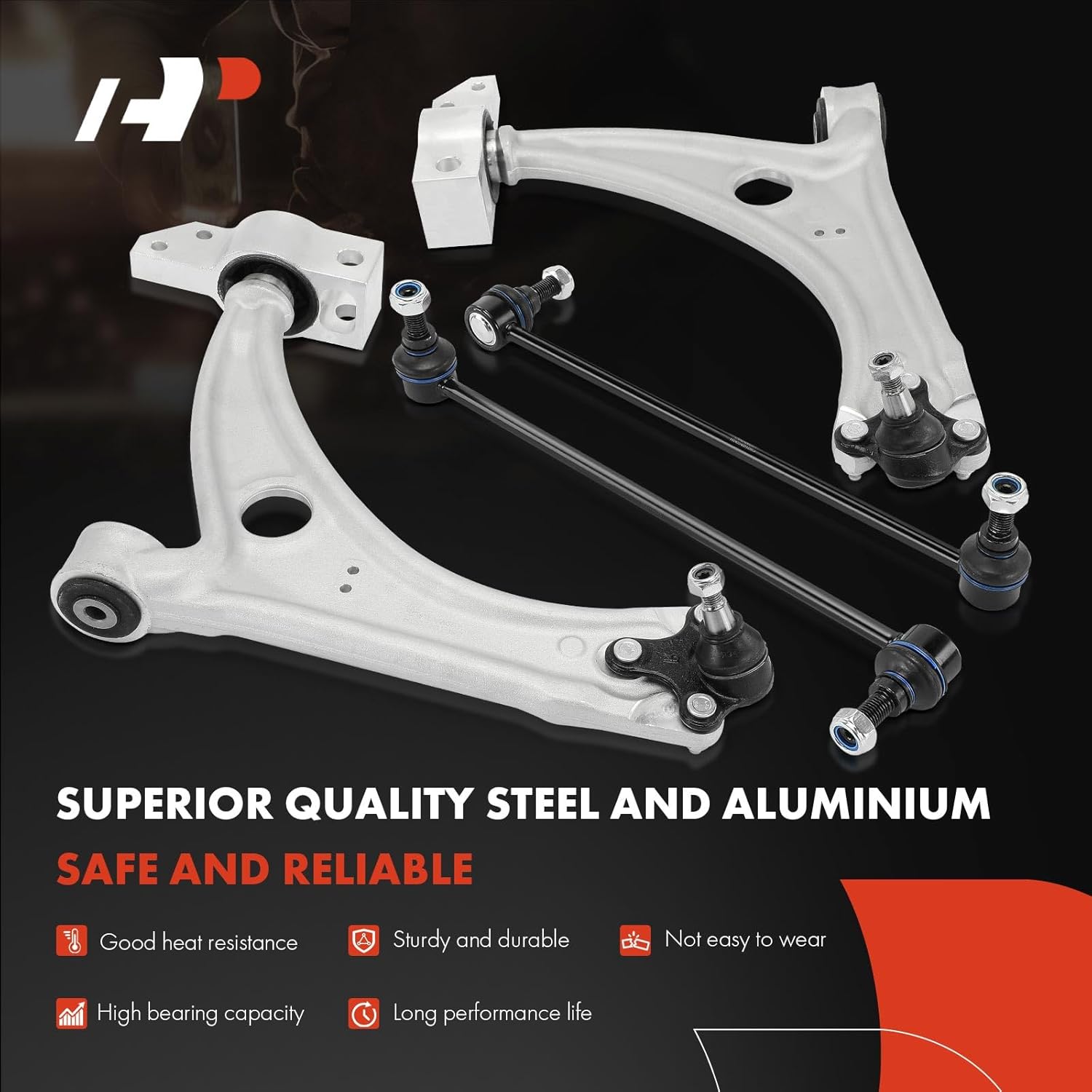 A-Premium 6Pcs Front Suepnsion Kit, Lower Control Arm & Lower Ball Joint, Sway Bar Link, Inner & Outer Tie Rod End Assembly, Compatible with Volkswagen Passat 2006-2010, CC 2009-2012, Tiguan 2009-2010