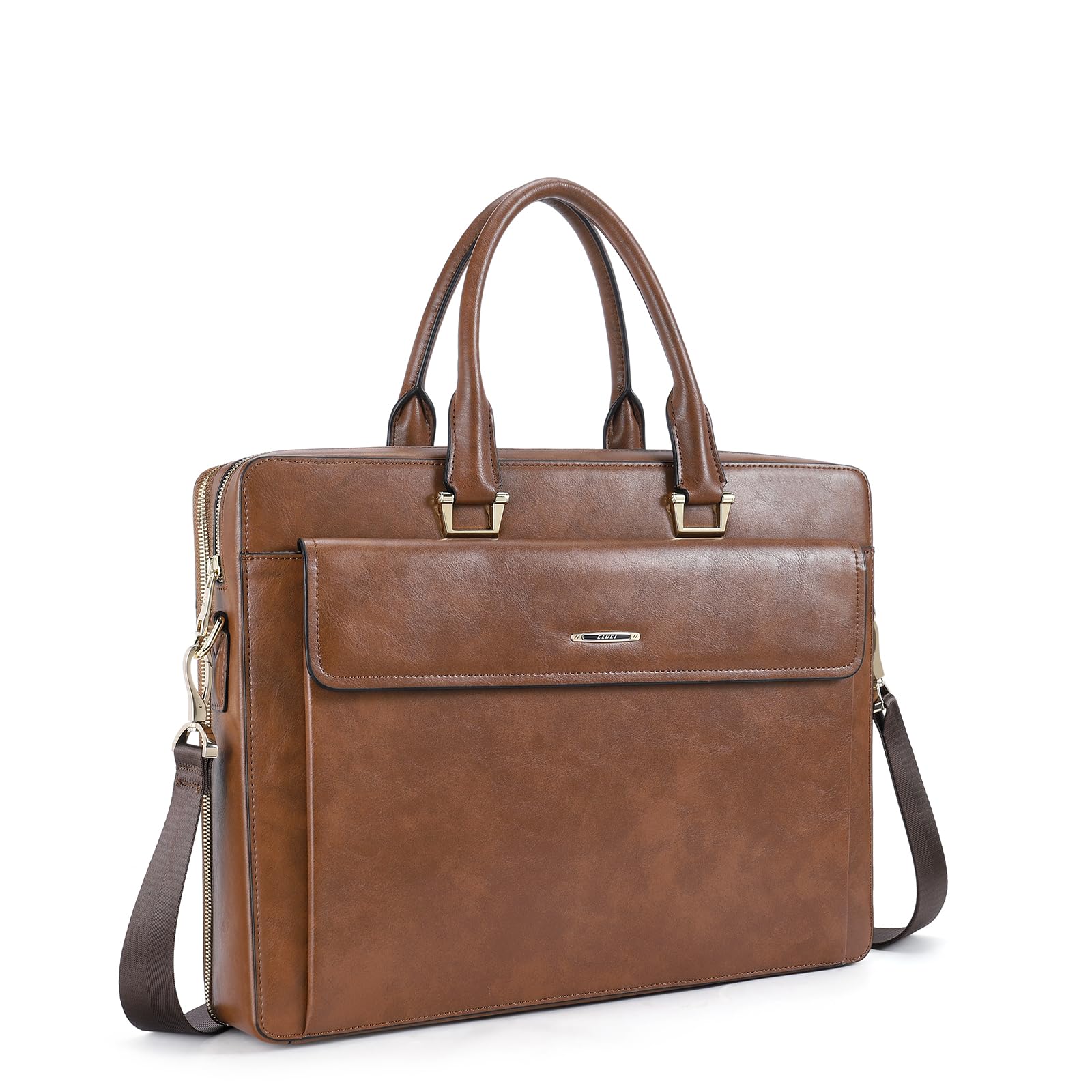 CLUCI Oil Wax Leather Briefcase