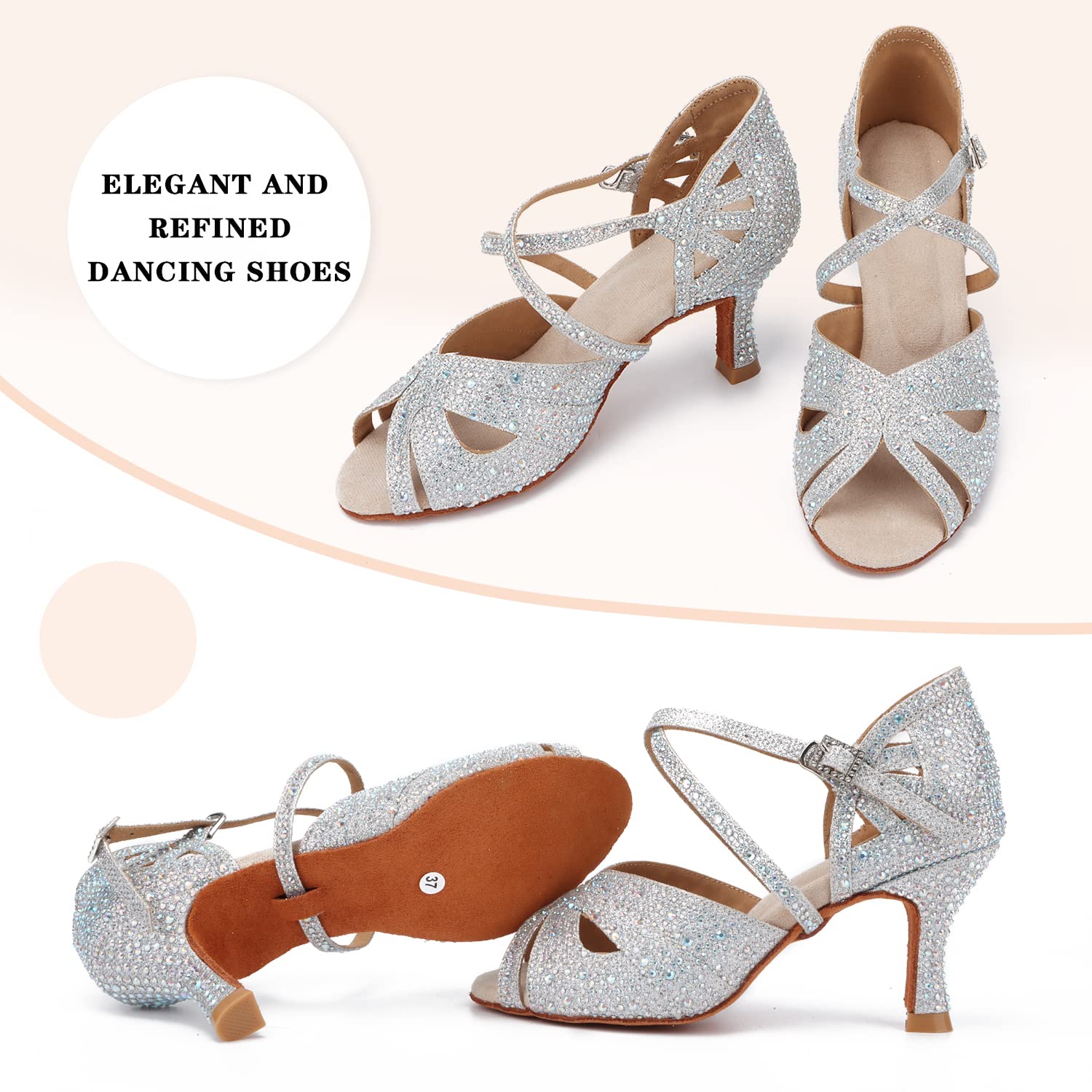 Scarpe da Ballo da Donna Scarpe da Ballo Latine da Sala da Ballo Sociale Scarpe da Ballo Latine da Donna per Feste da Sera