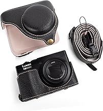MUZIRI KINOKOO Custodia per fotocamera Panasonic Lumix DC-TZ99/ZS99, custodia protettiva in pelle PU per Lumix TZ99/ZS99, custodia rimovibile con tracolla regolabile, Nero , Custodia per fotocamera