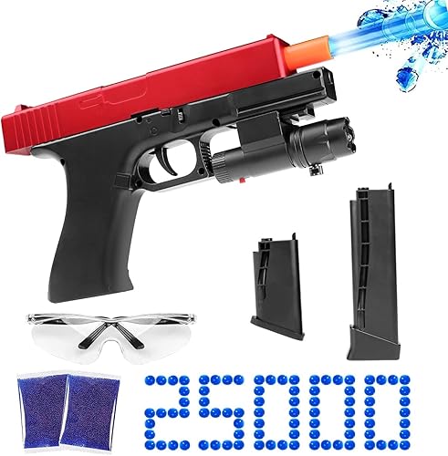 Jayol JM-X2 - Bola de gel Cool Blaster Toys, juguete de bola de salpicaduras con 25000 bolas de agua y gafas, juguetes para actividades al aire