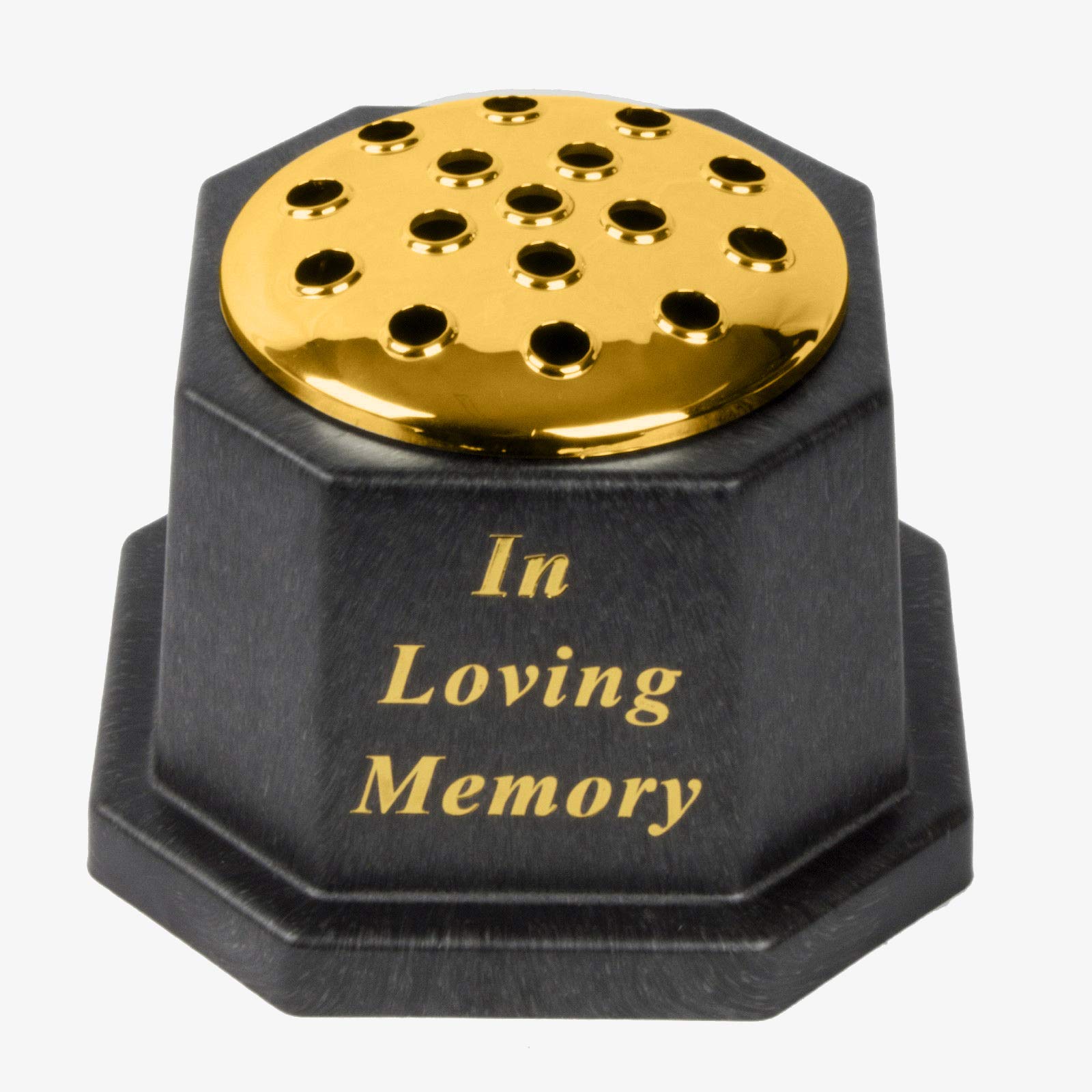 Silk Flower Sales Funeral - In Loving Memory Memorial Grave Pot - Black