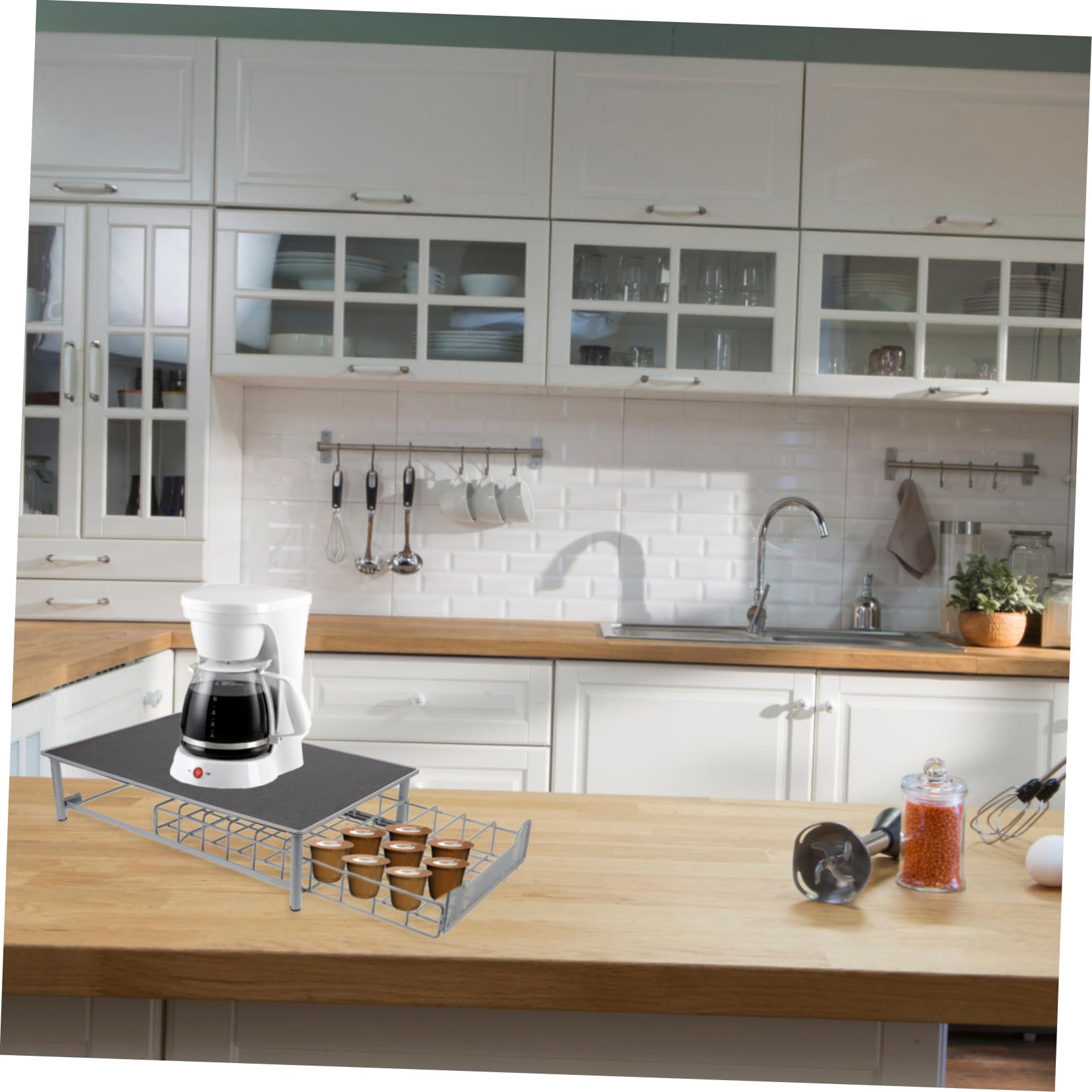 IMIKEYA Kaffeekapselhalter Schubladen Design aus Eisen mit Großer Kapazität für 60 Kapseln Tragbarer und Eleganter Organizer für Zuhause Büro oder Café