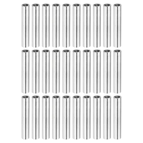 MECCANIXITY Tuerca de acoplamiento redonda rosca hembra M4 x 0028in rosca de 1181in manga redonda conector de barra de perno de tubo de tuerca color