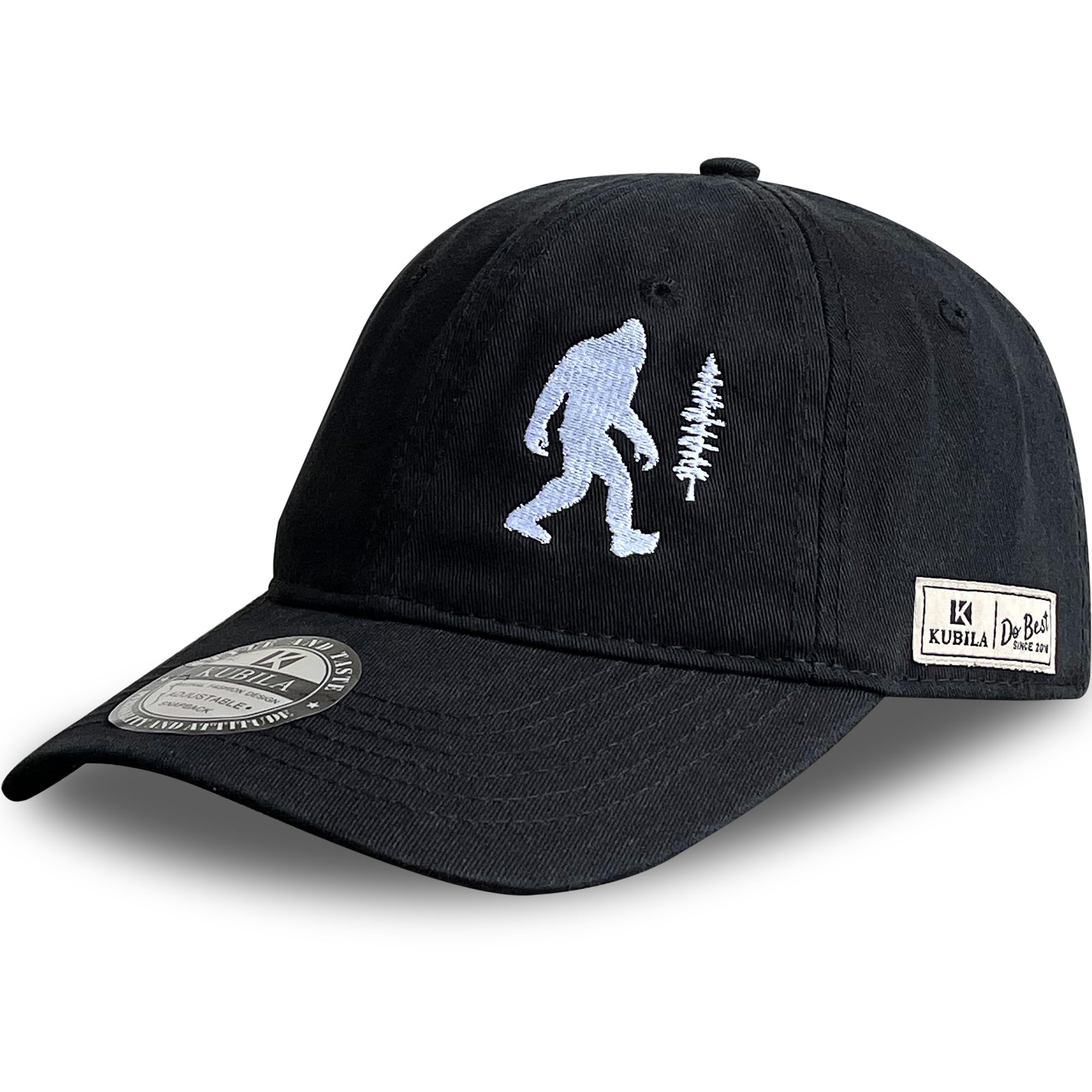 KUBILA Bigfoot Embroidered Baseball Cap for Men Women, Sasquatch Soft Black, One size