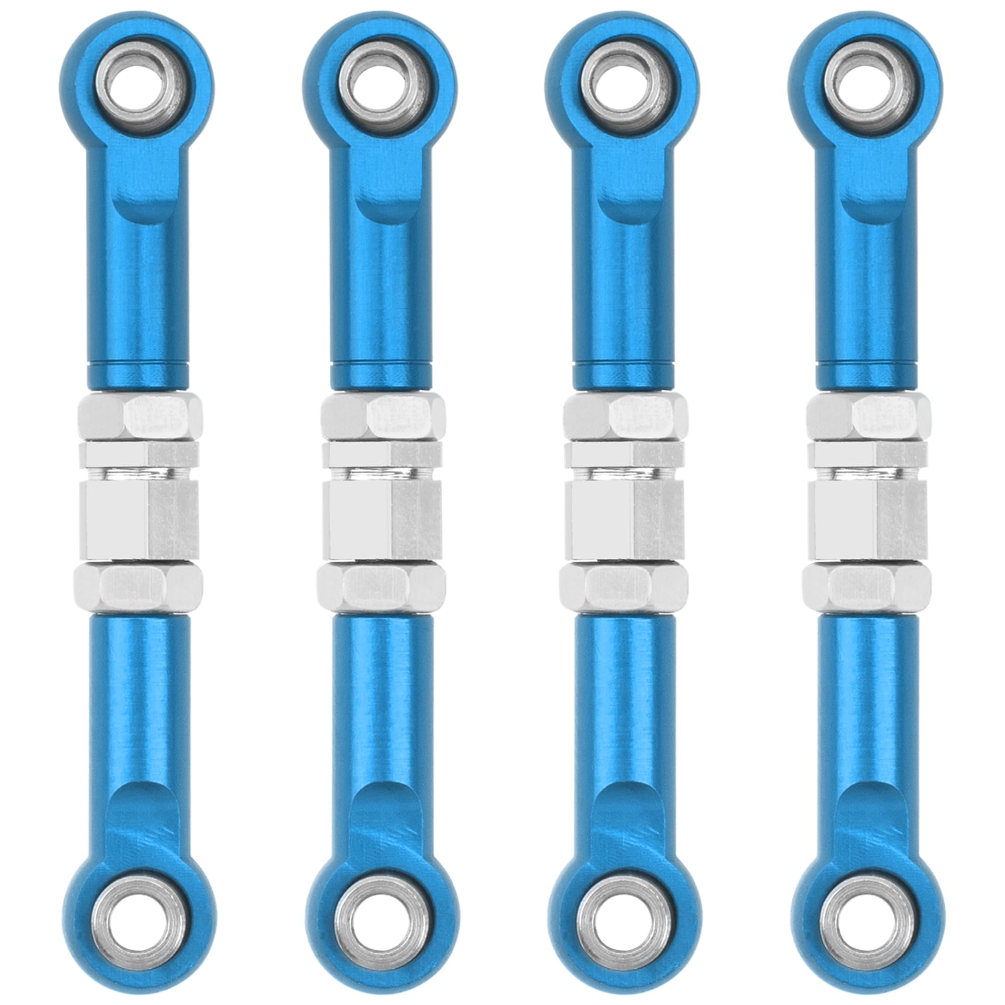 4Pcs ShareGoo Metal Steering Rod Servo Linkages Turnbuckle Compatible with Hyper Go MJX 16207 16208 16209 16210 H16BM H16GT H16DR 1/16 RC Car (Blue)