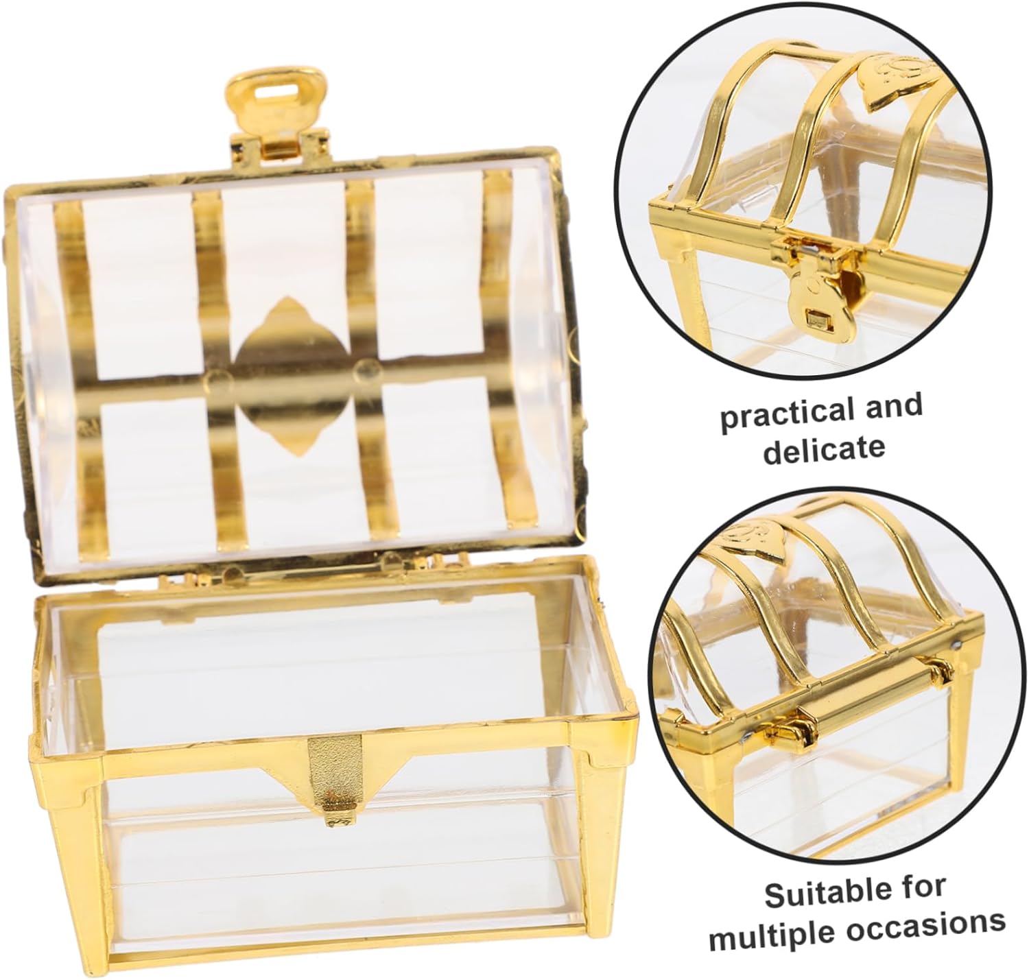 PRETYZOOM 36pcs Hollow Treasure Chest Candy Box for Wedding Favors Elegant Candy Packaging for Parties for Weddings and Celebrations