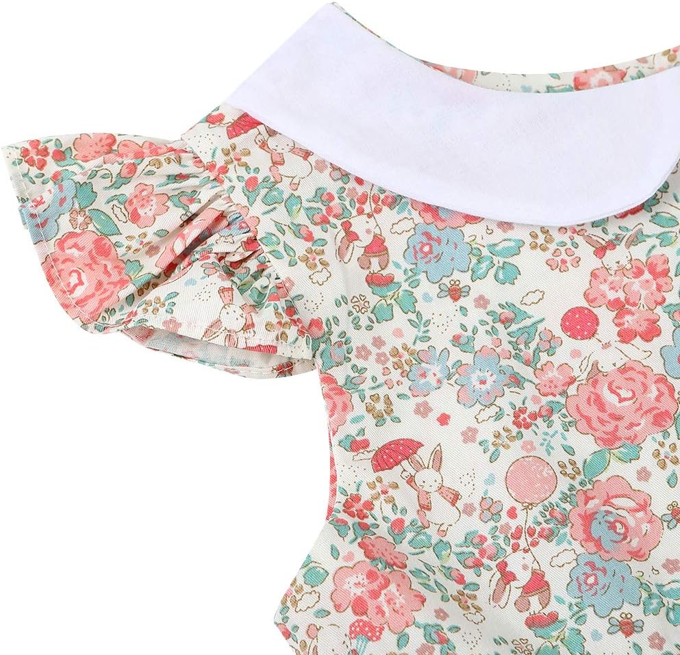 Girls' 2T-12 Vintage Floral Print Casual Sundress Cotton Spring Summer Autumn Dress Easter Clothes - Image 4