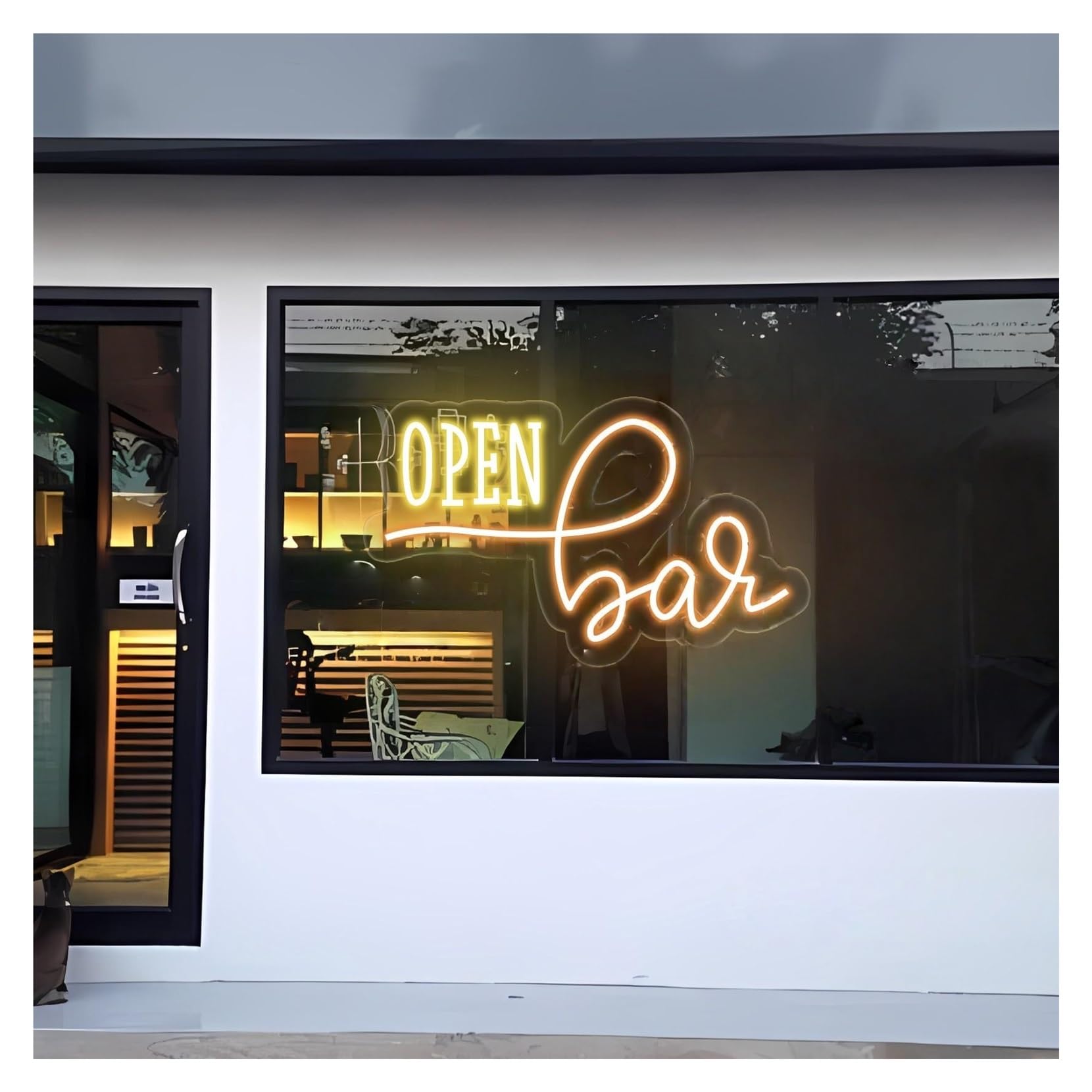 RONGCH Hanging Art Signs Open Bar Neon Sign,Suitable for Pub, Lounge, Restaurant Decor with Dimmable 23cmx40cm(A)