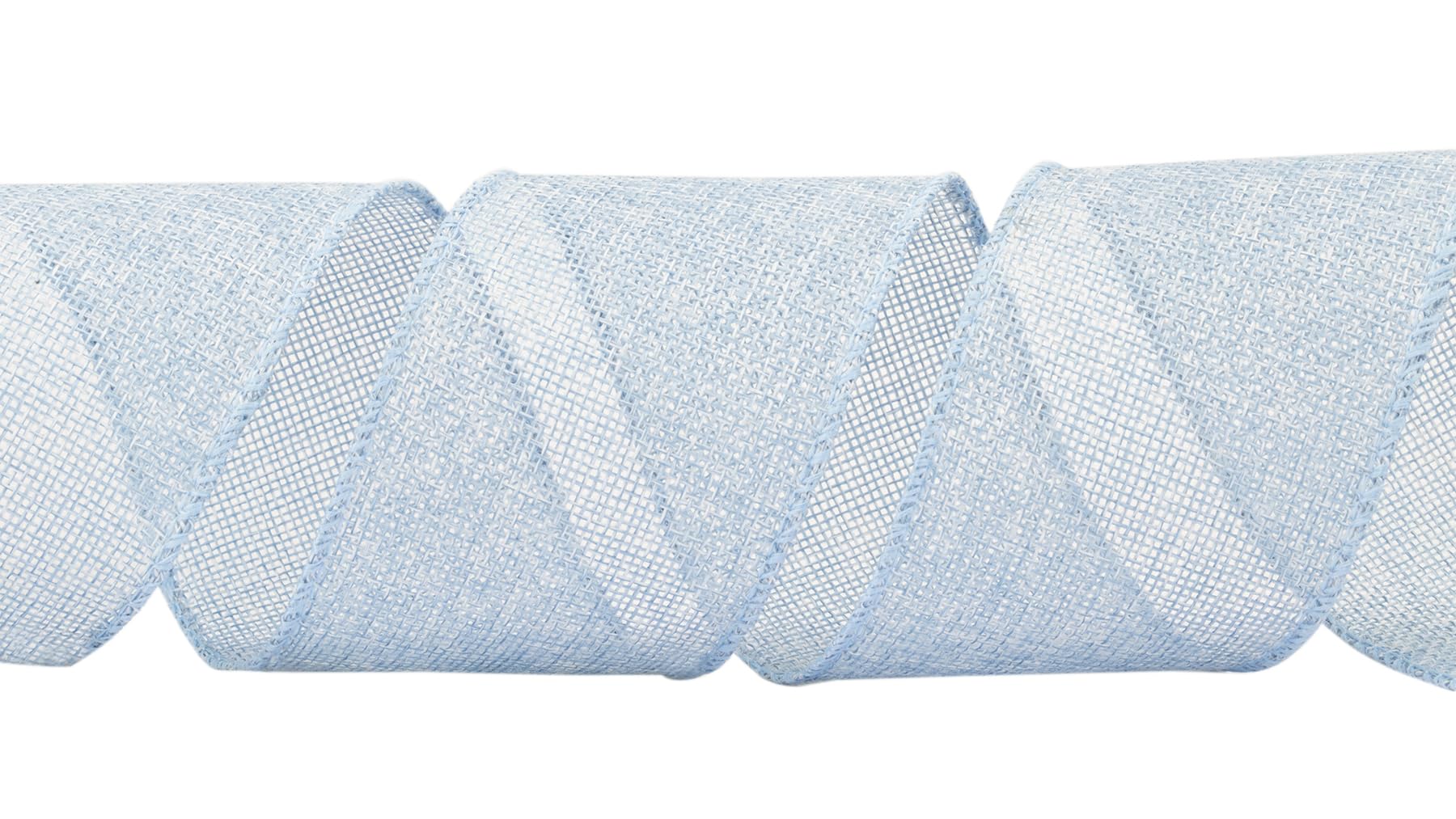 Zofrud Lt. Blue Burlap Ribbon - 64mm x 9M - Image 2