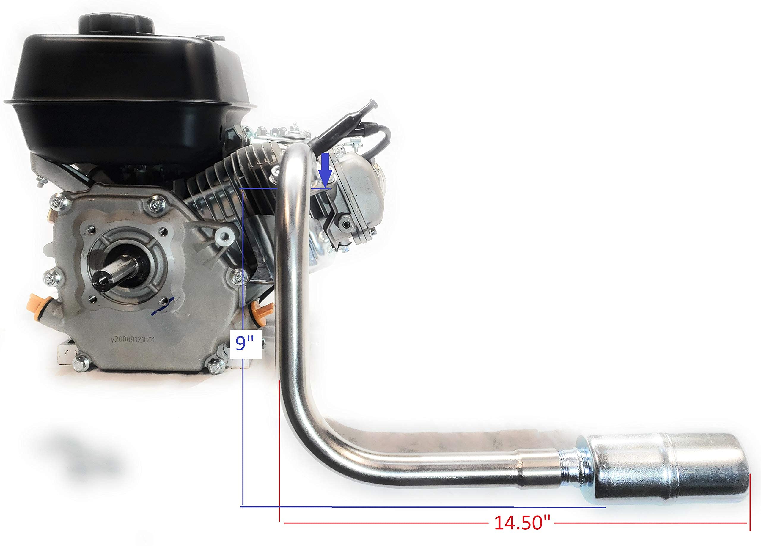 Exhaust With Muffler For Predator 212cc Hemi Or Non Hemi, GX160, GX200 - View #11