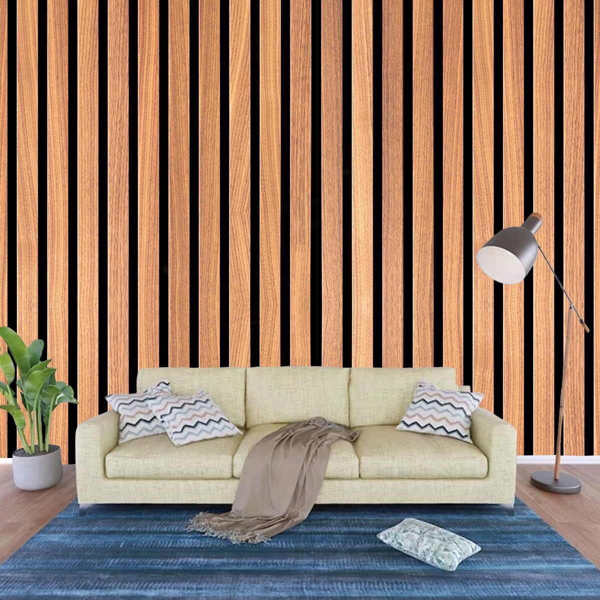 DWELLSINDIA | Vertical Wood Wall Stickers for Wall Decor | Wooden Wallpaper for Walls Self Adhersive Wall Paper | for Home Kitchen Living Room and Bedroom | 244 Cm X 41 Cm | Vertical (B0CW9QKSY8) Amazon Price History, Amazon Price Tracker