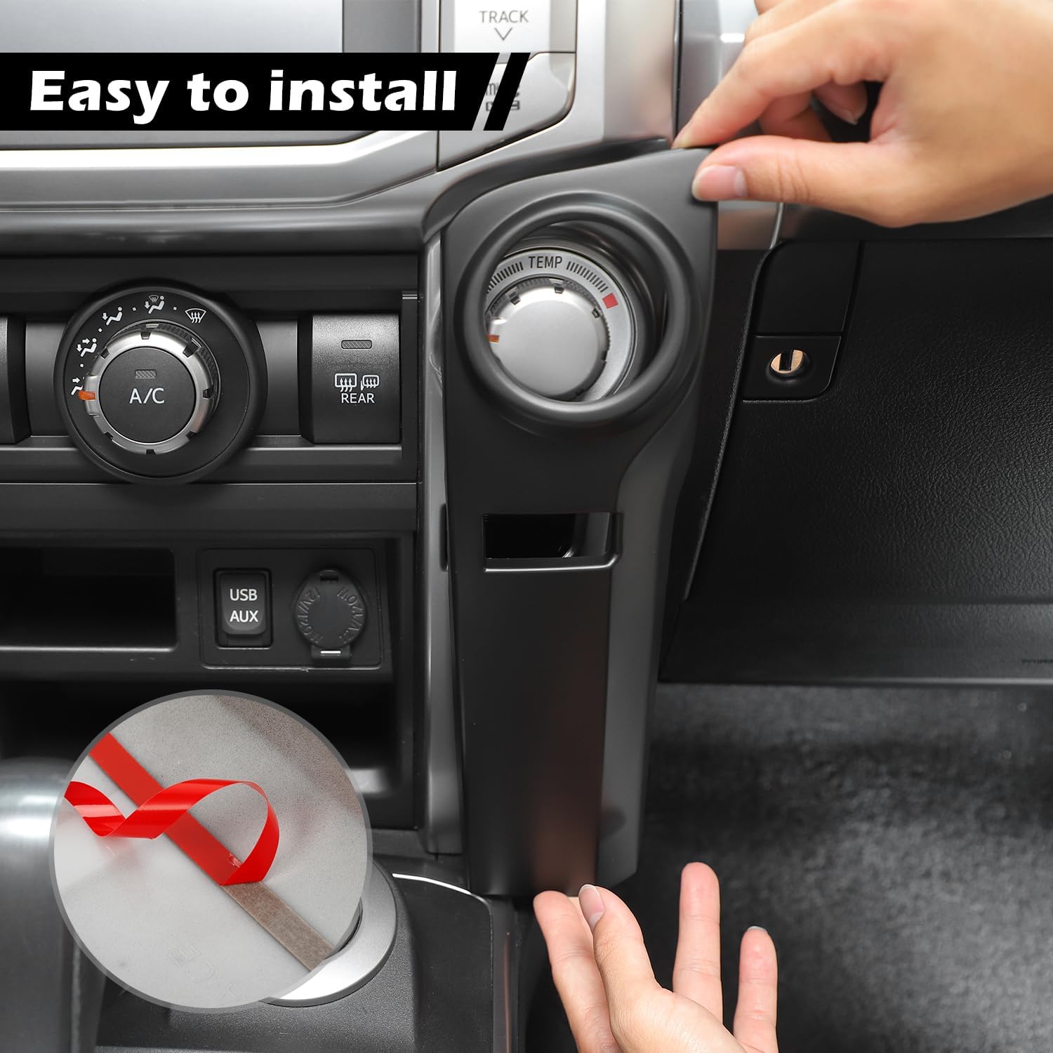 RT-TCZ for 4Runner Dash Console AC Control Panel Trim Cover for Toyota 4Runner 2010-2023 Matte Black Interior Accessories 2pcs