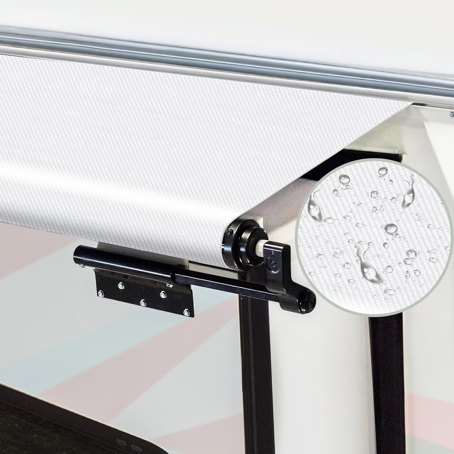 RV Slide Out Awning Fabric Replacement - Universal and Weather Resistant Slide Topper Canopy for 5th Wheel RVs, Motorhomes, and Trailers (300'' Fabric Only, White)