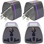 Universal World to Canada/American Outlet Plug Adapter-Type B (4 Pack), 3 Prong to 3 Prong Travel Adapter, International Tourists from European/EU/China/Australia/UK to US