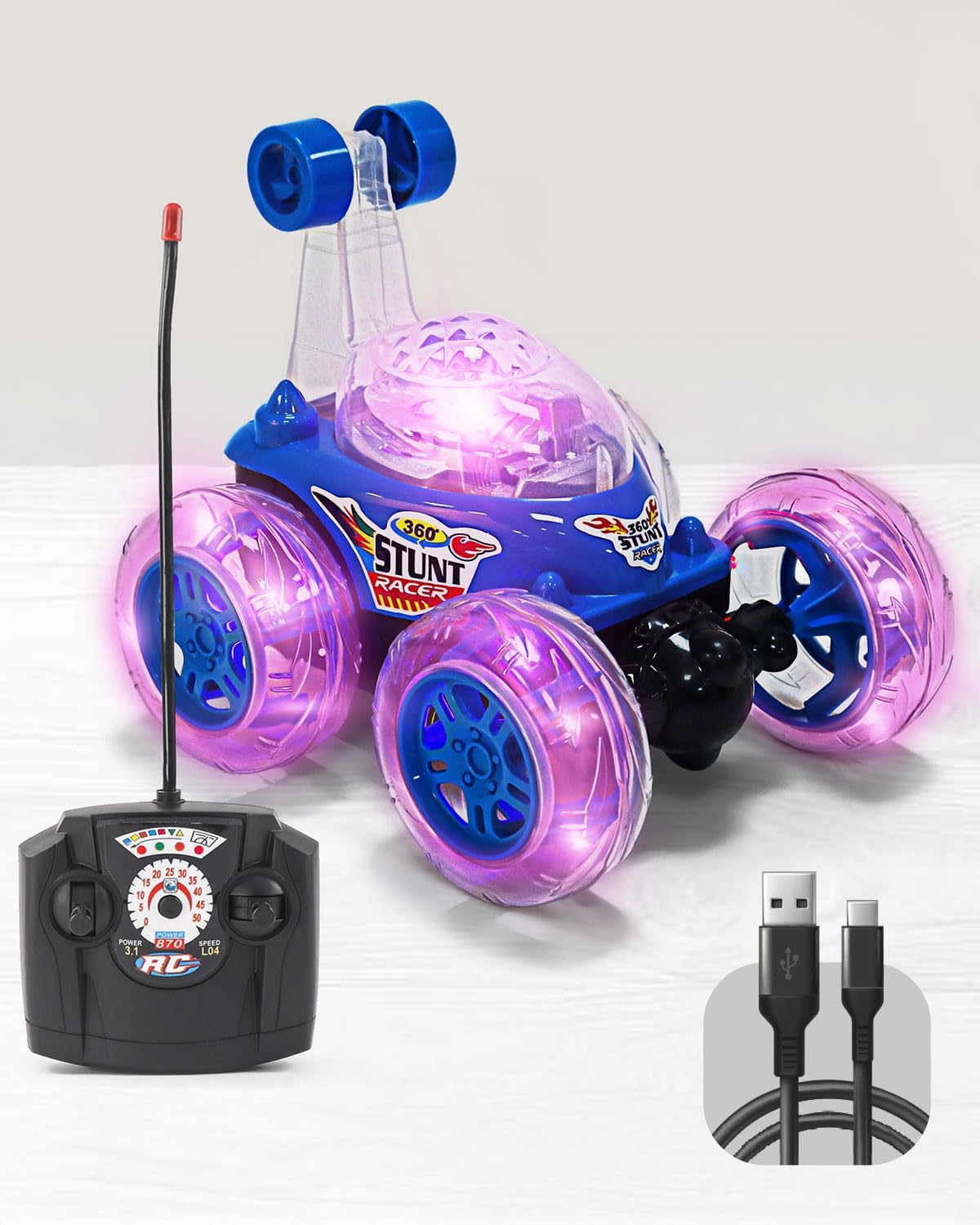 Gooyo 9802 Rechargeable 5 Functions 360° Rotating & Rolling Big Stunt ...