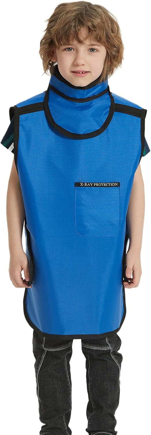 SHINRAY 0.5mm Pb X-Ray Lead Apron with Thyroid Shield - Dental Medical Radiation Protection Gown