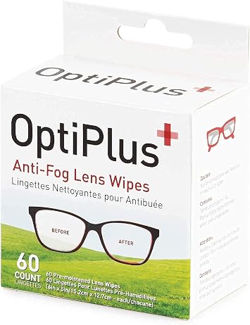 OptiPlus Anti-Fog Wipes and Anti-Fog Spray Bundle | 60-Count Anti Fog Wipes, 2oz Anti Fog Spray, Dual-Sided Microfiber Cleaning and Polishing Cloth